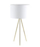 Table Lamp White Shade Brass Tripod E27 60W Table Lamp White Shade Brass Tripod E27 60W